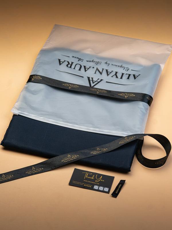 Dark Blue Men Cotton Suit